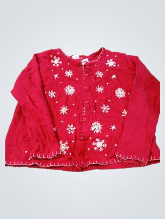 White Stag Damen Rot Schneeflocken-Strickjacke