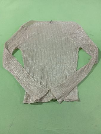 J. Crew Langärmeliges Metallic-Stricktop