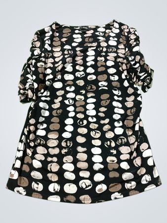 Alfani Damen Top mit schwarz-weißem Kieselsteinmuster