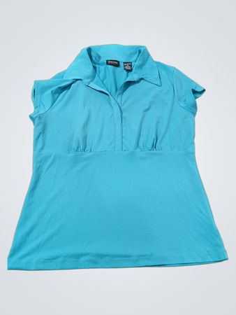 New York & Company Stretch blaues Hemd mit Kragen