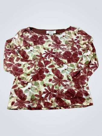 Alfani Petite Oberteil mit Blumenmuster und langen Ärmeln