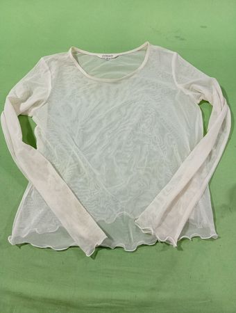 Clothespin Sheer Mesh Langarmtop