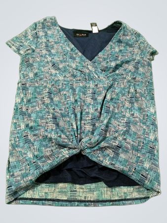 Axcess by Liz Claiborne Company Damen-Bluse mit kurzem Arm und gedrehtem Vorderteil