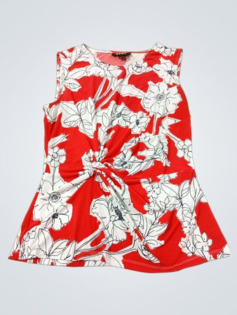 DKNY Floral ärmelloses Top mit gedrehtem Vorderteil