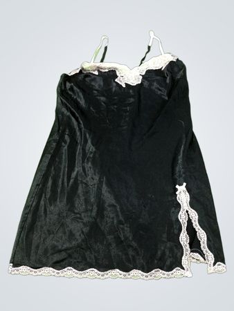 Victoria's Secret Schwarze Spitzenbesatz-Chemise