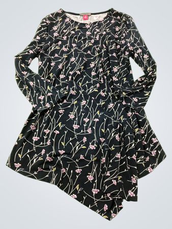 Vince Camuto Floral Print Asymmetrical Hem Dress