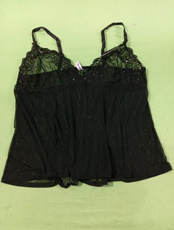 Einzigartiges schwarzes Spitz-Babydoll