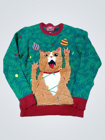 Fröhliche Feiertage Katze Hässlicher Weihnachts-Pullover