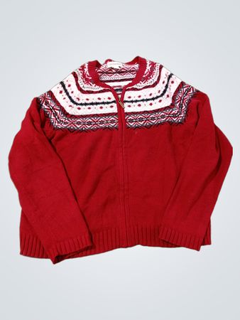CROSSROADS Fair-Isle-Muster Reißverschluss-Pullover