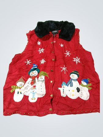 Roter Schneemann hässliche Weihnachts-Pullunderweste