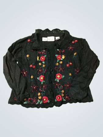 Erika Black bestickter Cardigan
