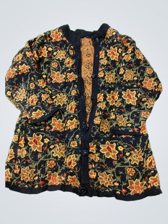Gestrickter Cardigan mit Blumenmuster