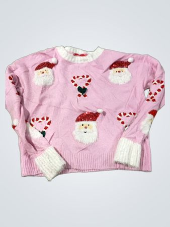 33 Degrees Pink Santa Candy Cane Weihnachts-Pullover