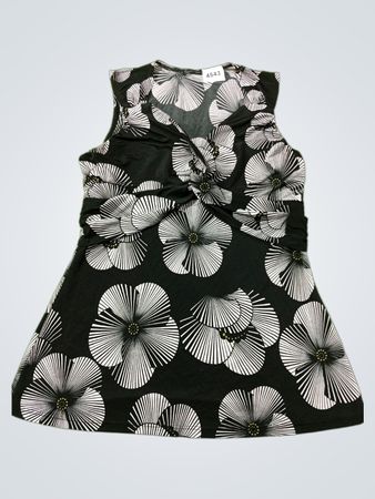 Maurices Black & White Floral ärmelloses Oberteil
