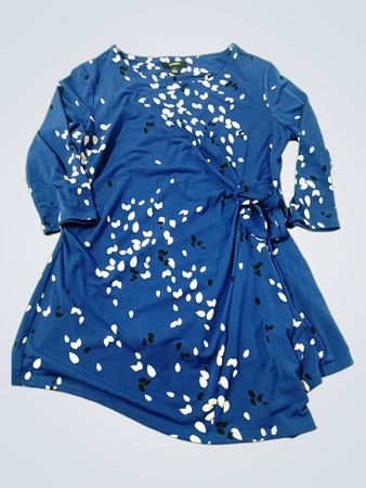 Alfani Damen Blaues Bedrucktes Wickelkleid