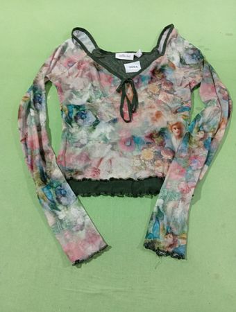 Willow + Root Engel-Print Mesh-Top