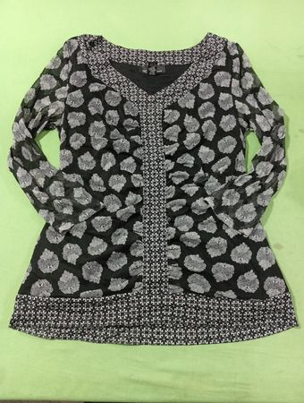 INC International Concepts Printed Langarm-Bluse