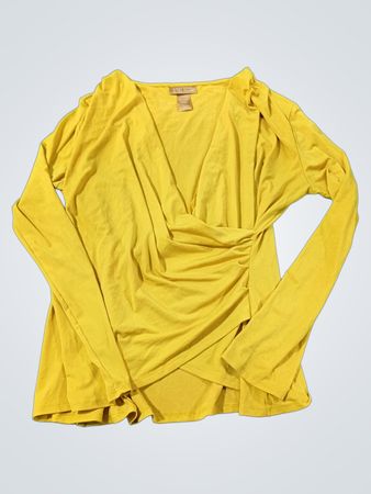 Miss Tina von Tina Knowles Gelbes gerafftes Drapiert-Top
