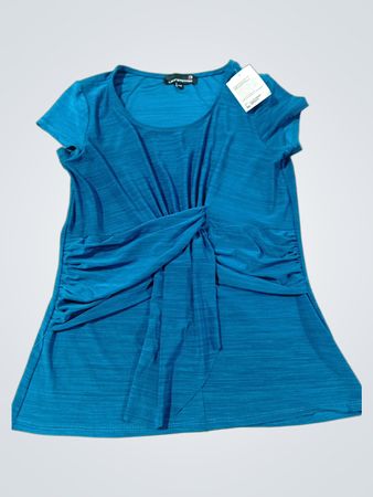 Laura Petites gerafftes Twisted-Front-Tunika-Oberteil