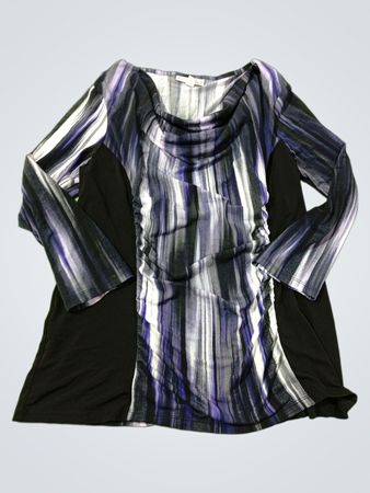 Dana Buchman Damen Langarmshirt mit geraffter Seitennaht