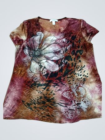 Dressbarn Damen Oberteil mit Print und kurzen Ärmeln
