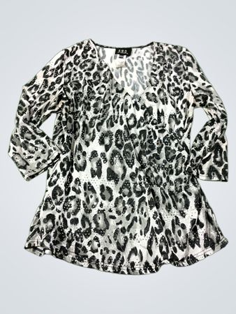 N.W.D NEW WOMAN DESIGN Leopard-Print-Pailletten-Top