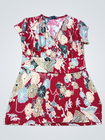 Wear-Ever Damen Wickelkleid mit Blumenmuster