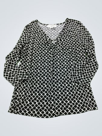Sag Harbor Stretch schwarze und weiße gemusterte Bluse