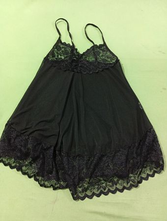 Avidlove Schwarzer Spitzen-Babydoll-Nachthemd
