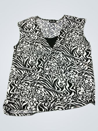 Brittany Black Damen ärmelloses Oberteil mit Zebra- und Leopardenmuster
