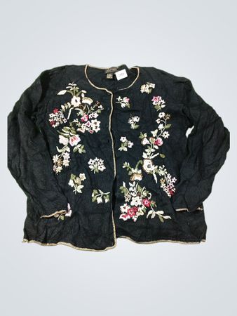 Maurada schwarzer bestickter Cardigan