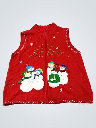 Designers Originals Roter Schneemann Weihnachtsweste XL