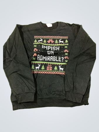 Schwarzes Sweatshirt mit Rundhalsausschnitt „IMBÖS ODER BEWUNDERNSWERT?“