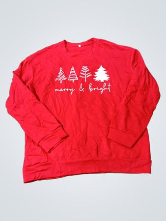 Rotes Merry & Bright Christmas Tree Sweatshirt