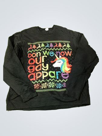 Don We How Our Gay Apparel Unicorn Weihnachts-Pullover