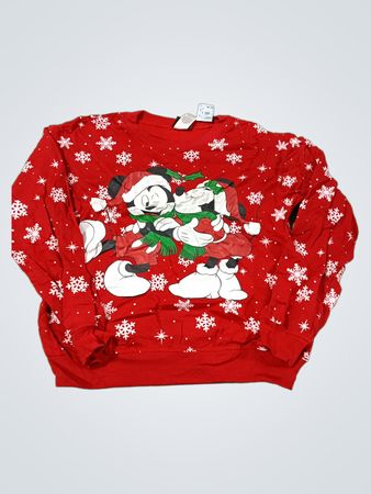 Disney Mickey and Minnie Mouse Weihnachtspullover mit Schneeflocken
