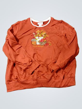 Alfred Dunner Give Thanks besticktes Sweatshirt