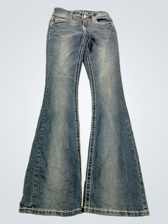 GEMMA RAE Damen Schlagjeans mit verzierten Taschen
