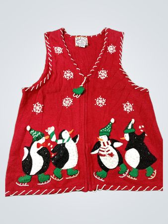 Heirloom Collectibles Roter Pinguin Weihnachts-Pulloverweste