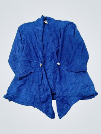 Sag Harbor Damen Strickjacke Blau Glitzer X-Large