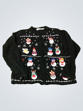 Schwarzer Schneemann Weihnachtspullover