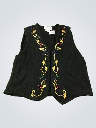 Haberdashery by Leslie Fay Sportswear schwarze bestickte Weste