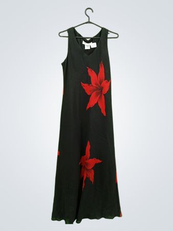 JESSICA HOWARD Schwarzes Kleid mit rotem Blumenmuster