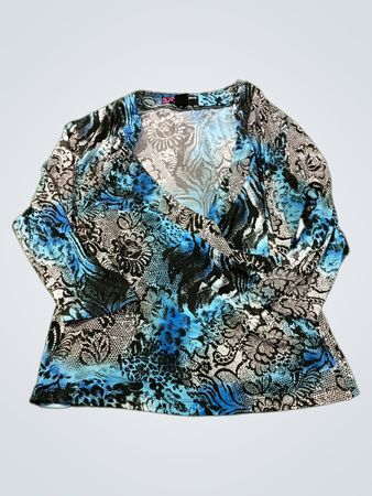 Peck & Peck Women's Blue Print Wickeloberteil