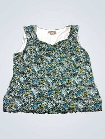 J.Crew Petite Ärmelloses Paisley-Print-Top