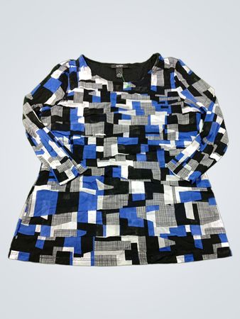 Alfani Petite Langarm-Oberteil mit geometrischem Muster