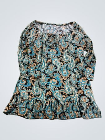 Paisley-Muster Rüschenkleid