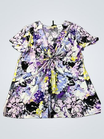 Daisy Fuentes Florales Print Twist-Front-Top