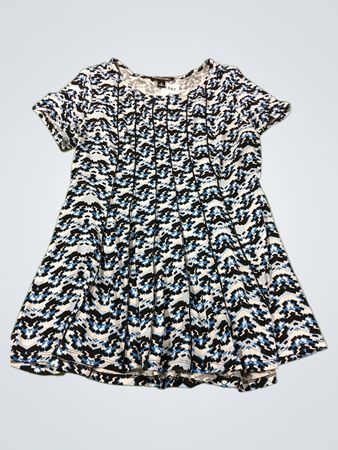 ROZ & ALI Damenkleid mit geometrischem Druck und kurzen Ärmeln