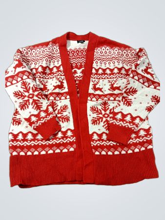 GRACE + KARMA Feiertags-Schneeflocken-Rentier-Fair-Isle-Cardigan
